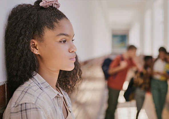 Girl being bullied at school