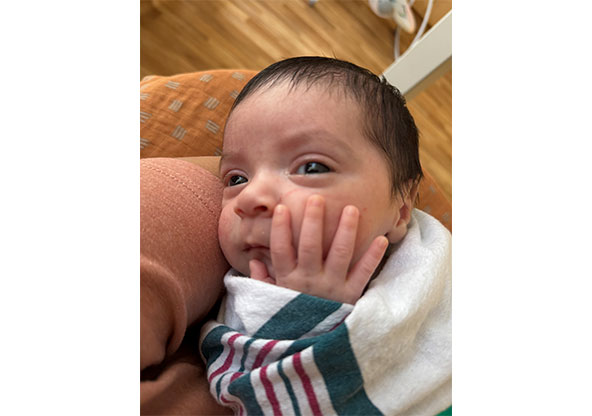 Baby Cade swaddled at CHRISTUS Children's