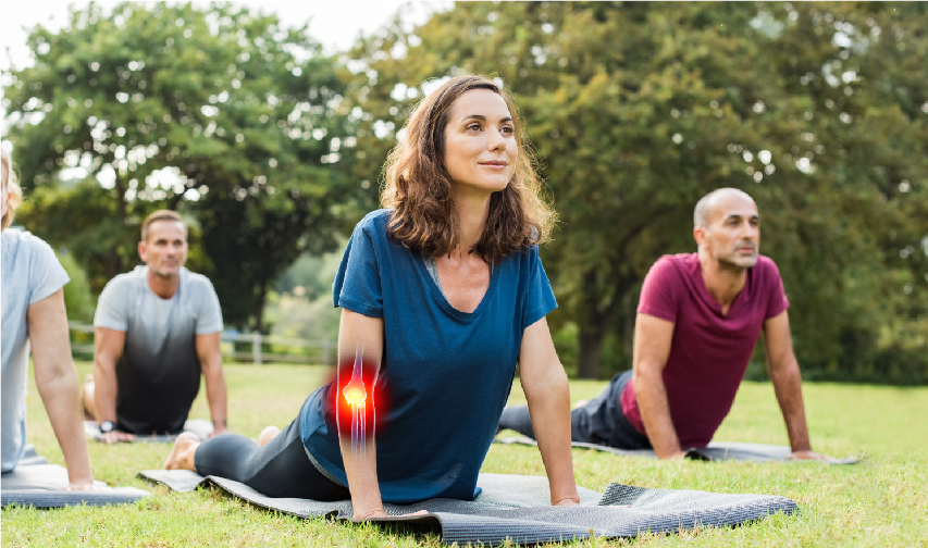 Woman doing yoga in the park